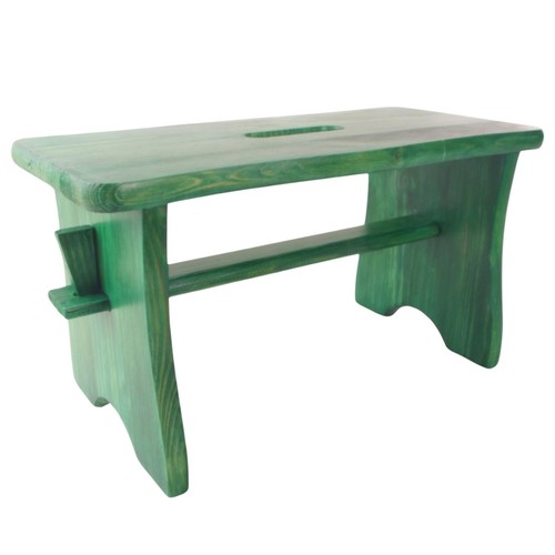 Green small wooden stool - small,