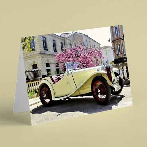 Vintage car birthday - tc,