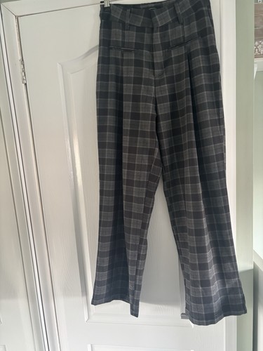 Cider check wide leg trousers - leg,