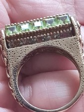 silver spinning peridot amethyst topaz garnet ring stunning gold on silver 11.2