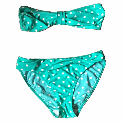 Bhs green white polka dot - bhs,