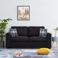 2, 3 Seater Linen Fabric Sofa Couch Settee Armchair with 2 Pillows Living Room