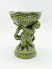 VINTAGE ART DECO STYLE CHERUB SOAP HOLDER DISH GREEN ORNAMENT ROYAL WESSEX