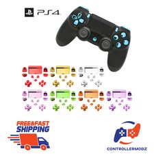 Chrome Replacement Buttons Custom Mod Kit For Sony PS4 V1 Playstation Controller