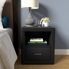 Nightstand Single Drawer Black