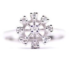 0.36cts Natural Diamond Palladium 2.3gr Ring 9 Diamonds Engagement Daily