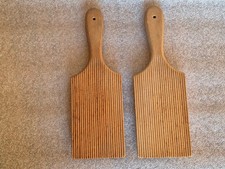 A Pair of Vintage Rustic Wooden Butter Pats Paddles