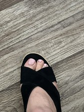 Black UGG Wedges Raffia Heel