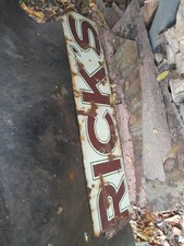 Rick Rick's Reclaimed Large Antique Enamel Advertising Sign 