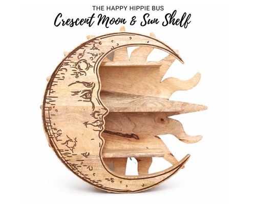 Sun moon shape shelf wall - shape,