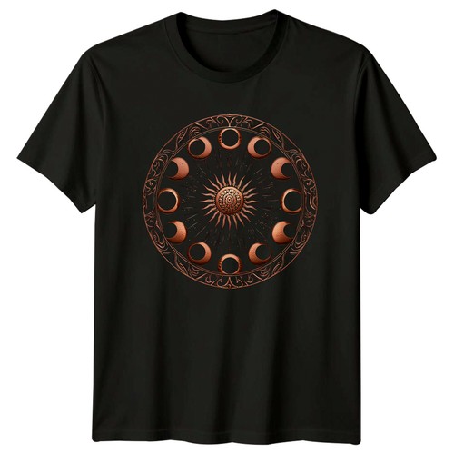 Sun moon phases celestial art - moon,