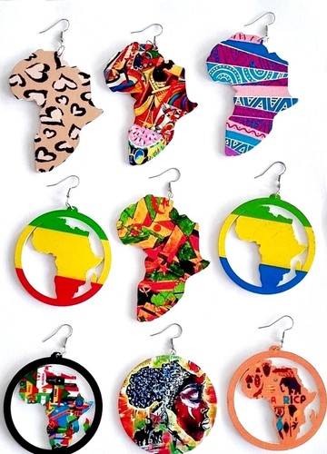 African map dangle earrings - map,