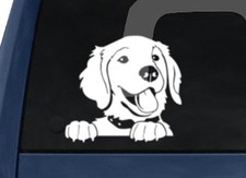 Show Dog Breed - Happy Golden Retriever - Car Tablet Vinyl Decal