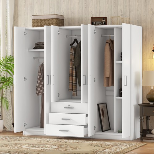Door wooden wardrobe with - 6-door,
