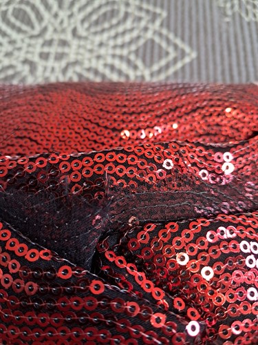 Sequin fabric red x 2m - sequin,