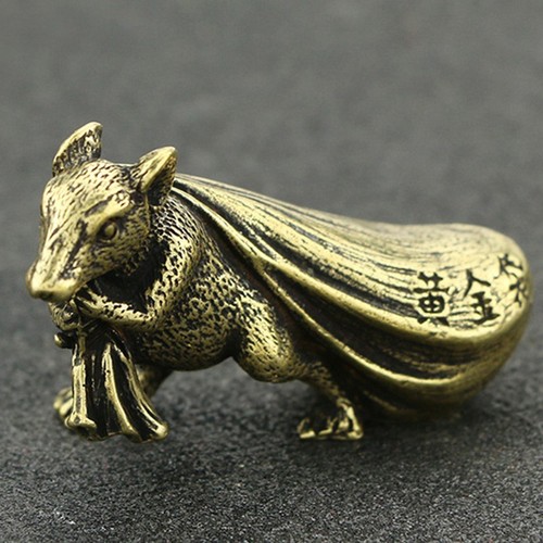 Handmade brass rat - money, bag