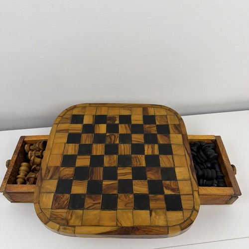 Vintage chess set with wooden - vintage,