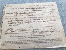 OLD 1863 SIGNED CAPTAIN HMS MARLBOROUGH COUNT METAXA ROYAL NAVY OFFICER DOCUMENT