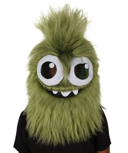 Olive green monster soft furry - green,