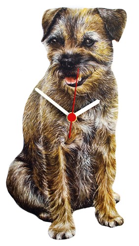 Border terrier clock - terrier,