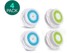 4-Pack: 2 Deep Pore 2 Acne Replacement Facial Brush Heads For Clarisonic Mia 1 