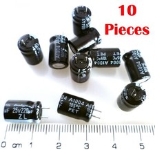 Rubycon ZL Electrolytic Capacitor 25V 220uF 105°C 10 Pieces OL0099E