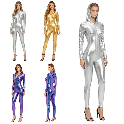 Women hooded jumpsuit leotards - hooded,