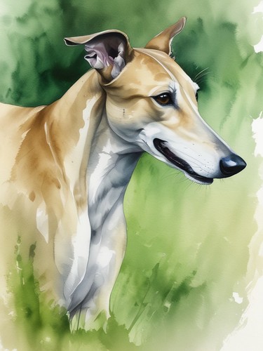 Greyhound watercolour loose - greyhound,