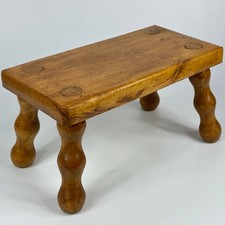 Vintage Small Wooden Rectangular Stool or Foot Stool, Plant or Candle Stand