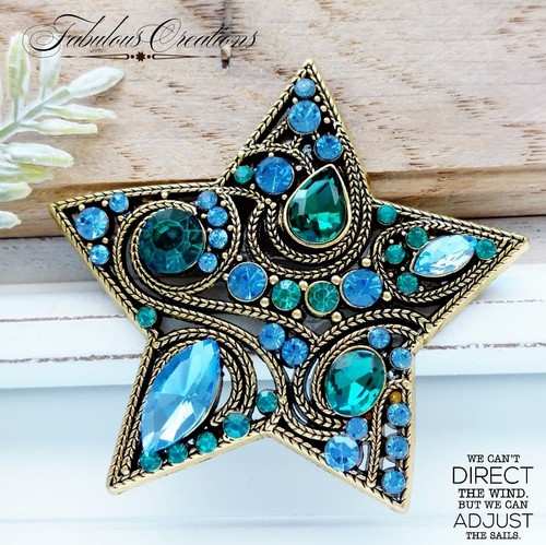 Big vintage style star brooch - big,