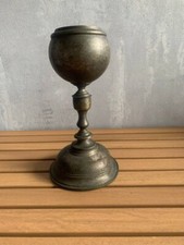 Antique Polish Fraget Plaque Vase Cup Rare Silver Plated Vintage