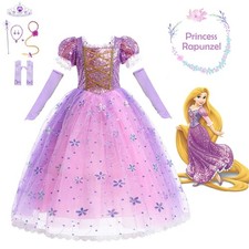 Tangled Rapunzel Girls Princess Fancy Party Dress Costume Birthday Cosplay Gifts