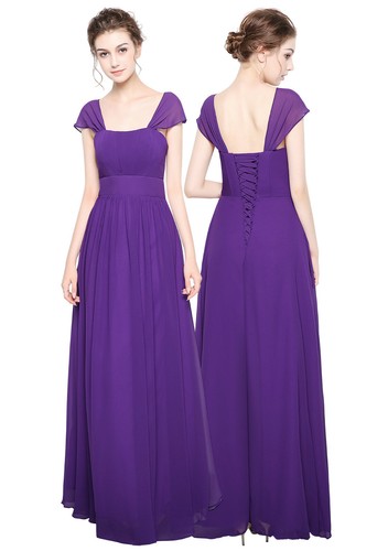 Straps maxi chiffon - chiffon, bridesmaid
