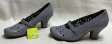 HOTTER : Raquel Grey Leather Comfort Shoes With Strap - UK 5 EU 38 - New + Tag