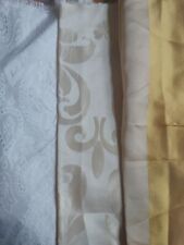 100% Silk  damask fabric Remnants in white/cream/yellow shades