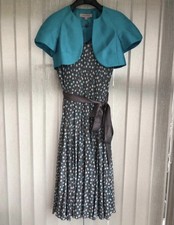 Jacques Vert- Grey/Aqua Dress