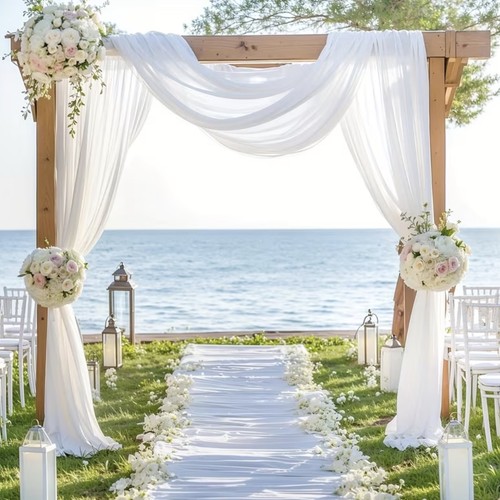 2pcs white wedding - wedding, arch