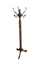  Antique Vintage Posh Solid Wood Brass Coat Stand Tree Rack for Coats Hats