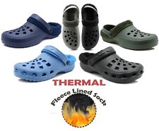 Mens Clogs Warm Fur Lined Thermal Garden Clogs Slip On Lightweight EVA Slippers