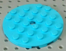 Lego Plate Round 6x6 with Hole [11213] Medium Azure x1