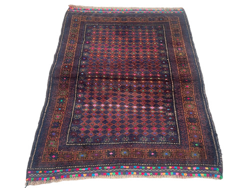 Afghan vintage hand knotted - afghan,