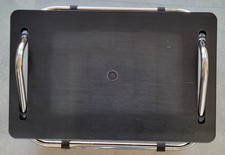 IKEA Black Chrome Adjustable Desk Workstation Office Home Footrest