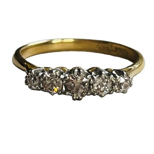 18ct gold diamond ring - 18ct,