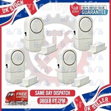 4 LOUD 100DB DOOR & WINDOW ALARMS BURGLAR HOME INTRUDER WIRELESS SENSOR SECURITY