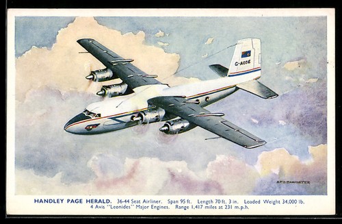 Artist postcard airplane - artist,