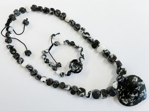 Zebra jasper love - zebra, bead