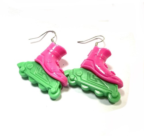 Roller blade earrings retro - blade,