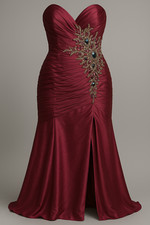 Tony Bowls Strapless Gown Womens Size 9/10 Pink Beaded Prom Evening Formal Dress