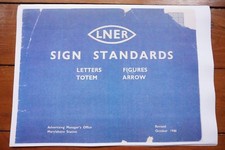 Facsmilie 1946 LNER Sign Standards Railway Booklet Letters Totem Arrow Figures
