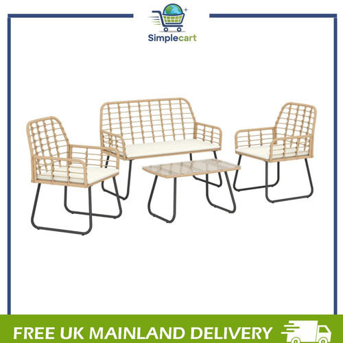 Rattan garden furniture set 4 - garden,